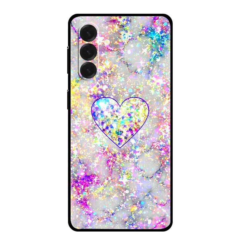 For Samsung Galaxy A17 Cases Marble Painted Black Silicone Back Cover Case for Galaxy A17 5G Protective Shell A17 Texture Bumper