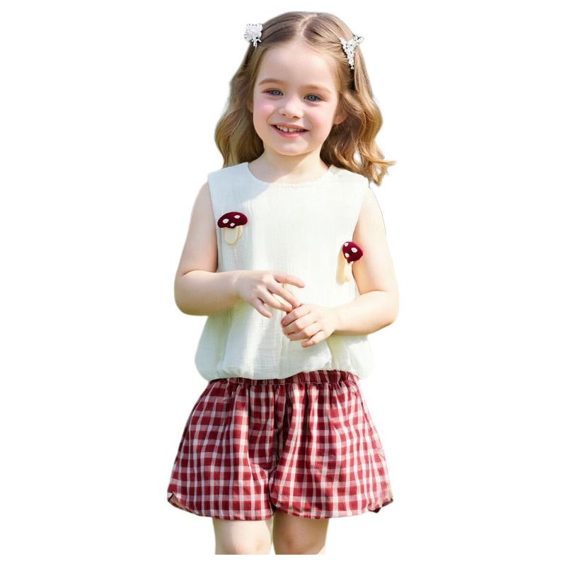 ASK JUNIOR Girls  Summer Sleeveless Top & Shorts Set 130