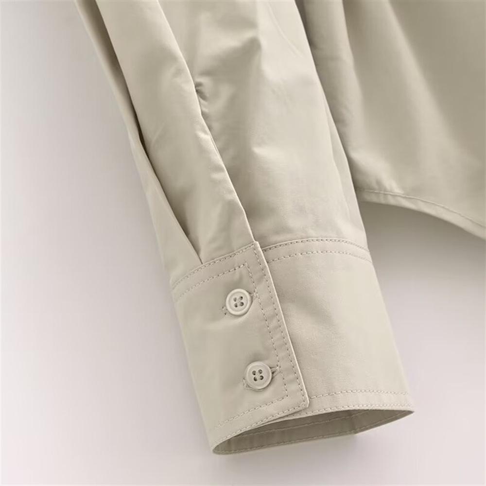 Women's Autumn/Winter 2024 Versatile Poplin Shirt - Three Colors, Long Sleeve