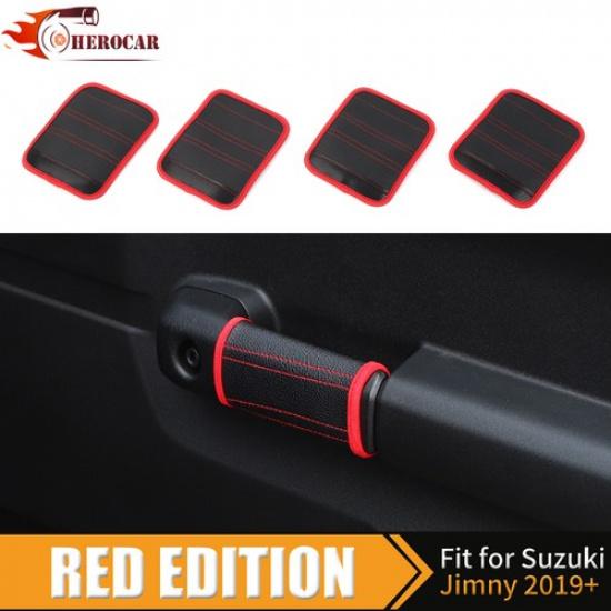 Leather Door Grab Handle Protective Case Cover Accessorie for Suzuki Jimny +