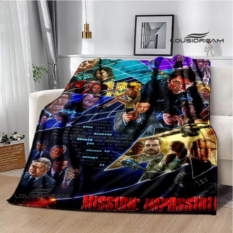 Movie MISSION: Impossible printed blanket Warm blanket Flannel Soft and Comfortable Home Travel blanket Birthday Gift 75x90cm