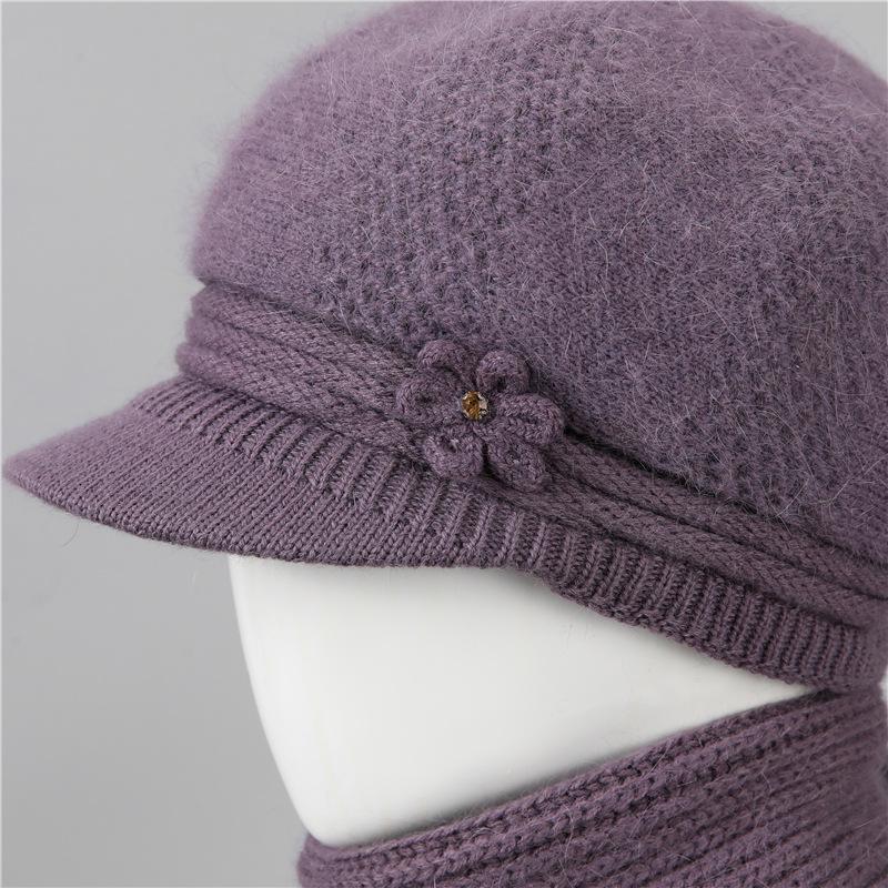 Wool Hat Women'S Season Velvet Warm Rabbit Hair Mother Hat Ear Protection Cold Foreign Gas Knitted Hat