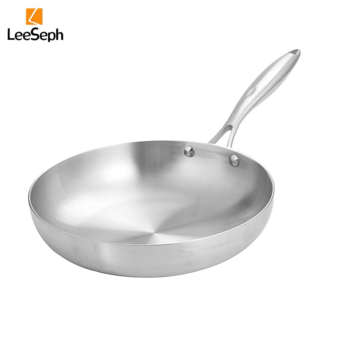 

Сковорода Leeseph из трехслойной нержавеющей стали, многофункциональная сковорода, сковорода для готовки с ручками из нержавеющей стали, кухонная утварь 30cm