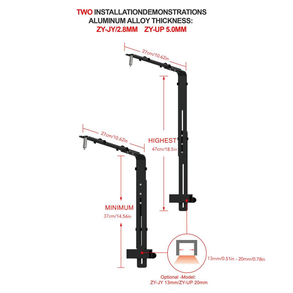 Fish Tank Lighting Holder Aluminum Alloy Aquarium Light Holder Stable Support Easy Installation Fish Tank Light Hanging Bracket