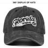Retrostereo F'lorida Embroidered Baseball Cap Patch Distressedstereoembroider Peaked Cap Sunshade