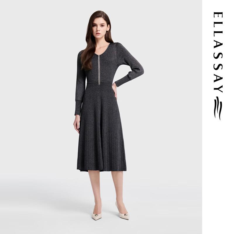 

ELLASSAY 2026 Early Spring V-Neck Pleated Midi Dress M