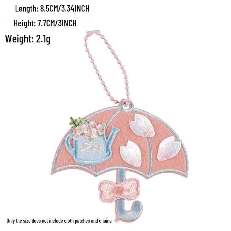 Korean INS Style Luggage Tag Keychains - DIY Anti-Lost Bag Accessory with Embroidery Blank Cloth Patch
