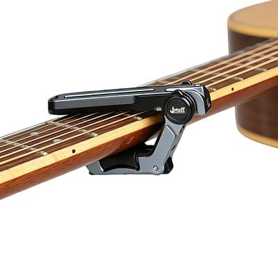 KIZAI S1 Rolling Capo Slide-On Guitar Capo Tuner Transposition One-Touch Instant Movement Mechanical Silent Foldable Black 1 Piece