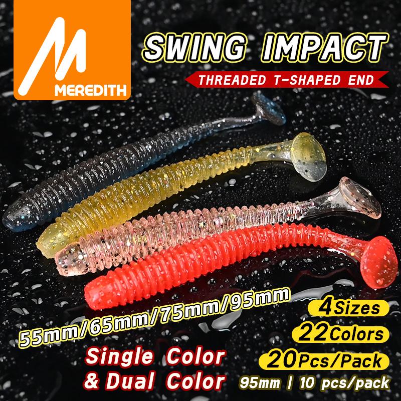 MEREDITH Swing Impact Rybářské návnady 55mm 65mm 75mm Rybářské měkké návnady Mořský rybolov Leurre Souple silikonové návnady