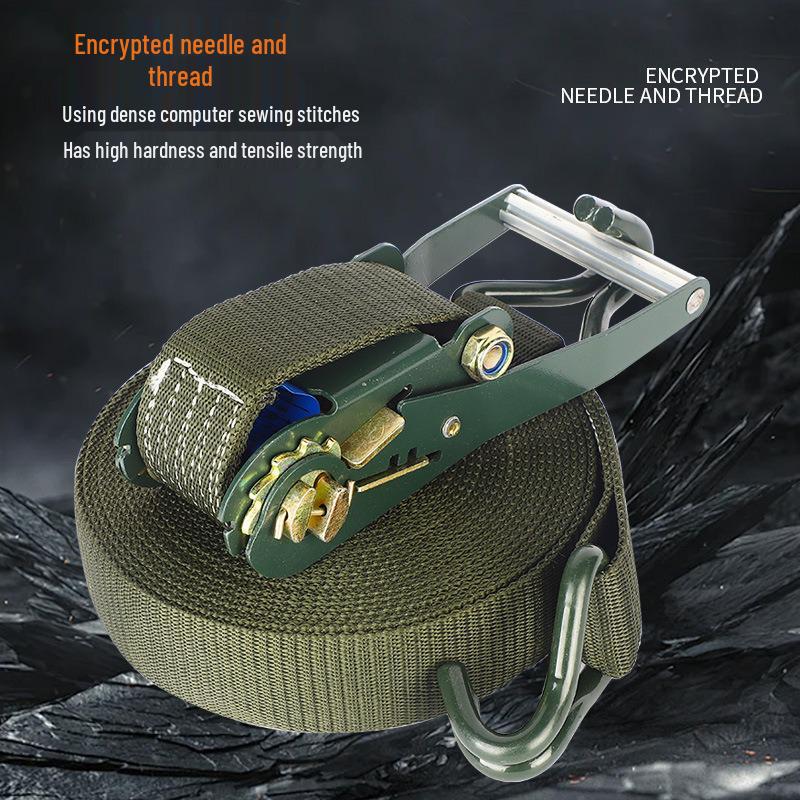 Military Green Strong Wear-Resistant Universal Ratchet Binder for Truck Cargo