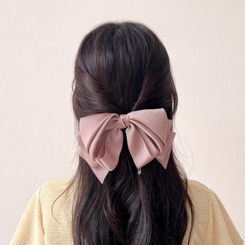 Silk double-wing cubic hairpin (beige)