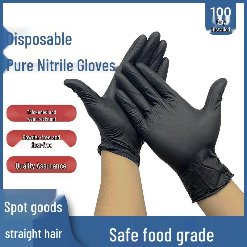 Food Grade Durable Nitrile Gloves - Waterproof, Latex-Free, for Kitchen Cleaning & Dishwashing