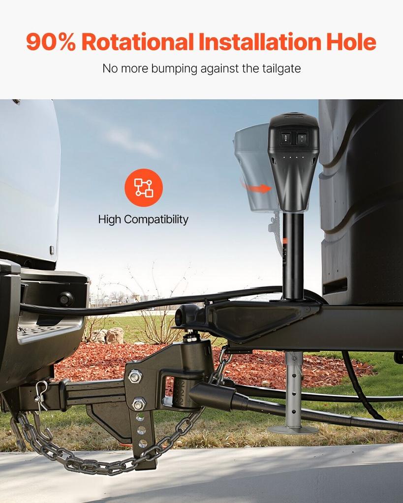 Carrello di traino elettrico 5000 libbre Jack a timone motorizzato per rimorchio RV e camper