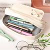 Canvas Pencil Pouch Three-layer Stationery Holder Box Multifunction Pen Bag  Stationery Supplies