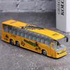 1:50 Simulation Transit Bus Model Toy Alloy Pull Back Bus Toy with Light and Music for Children(Yellow )