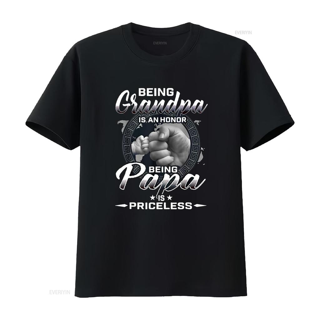Being Grandpa is an Honor Papa Priceless Father T Shirt vintage Washed Versatile Casual homme Unisex Soft graphic
