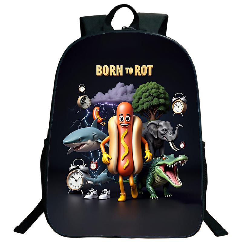 Tung Tung Tung Sahur Rucksack Italienischer Brainrot Cartoon Kinder Jungen Mädchen Studenten Schulrucksack Tralalero Tralala Teenager Umhängetasche