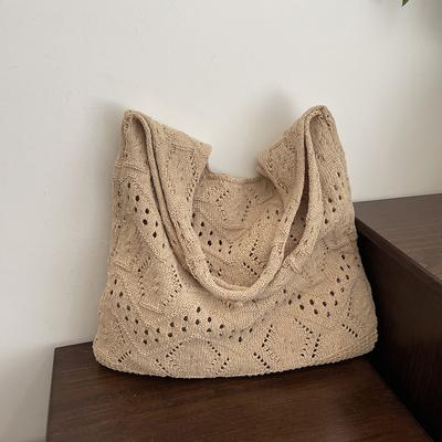 Summer Hollow Woven Bag 2025 New Large-capacity Knitted Tote Bag Shoulder Bag Underarm Bag Women