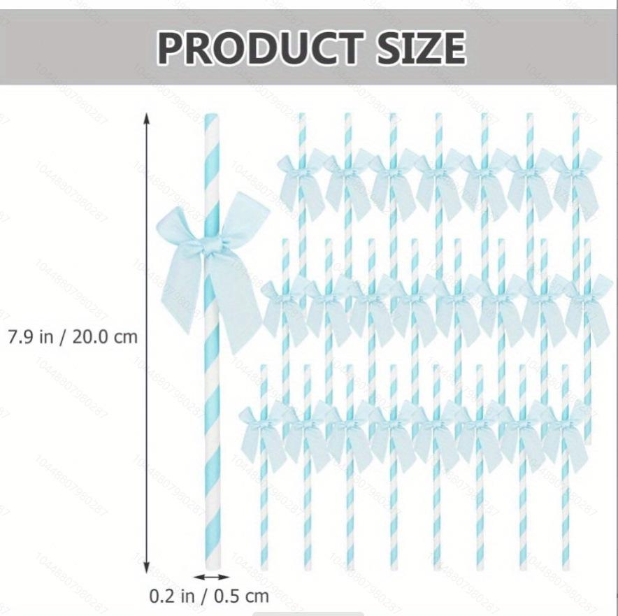 Kreatywne słomki papierowe z kokardką do dekoracji imprezowych i stylizacji stołu deserowego