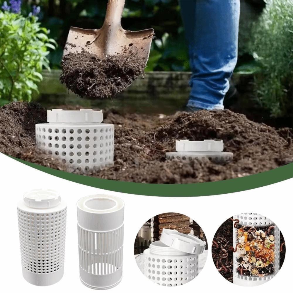 Durable Plastic Compost Bin Easy Assembly Drainage Filter Inground Composter Functional Outdoor Compost Bin Kit Home Garden