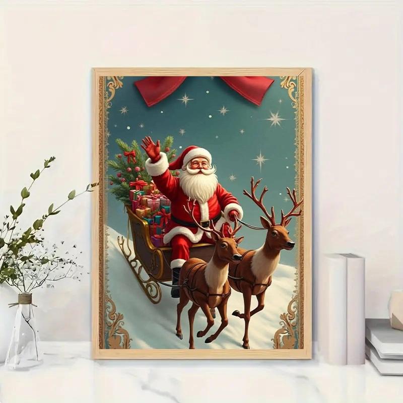 Full Drill Christmas Santa Diamond Painting Kit 5D Diamond Embroidery Handmade Crafts Rhinestone Home Room Decor