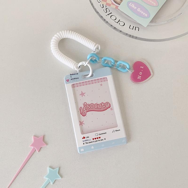 

Protective Case Bag Creative Photo Card Holder Heart Pendant Card Holder For Celebrity Photos синий