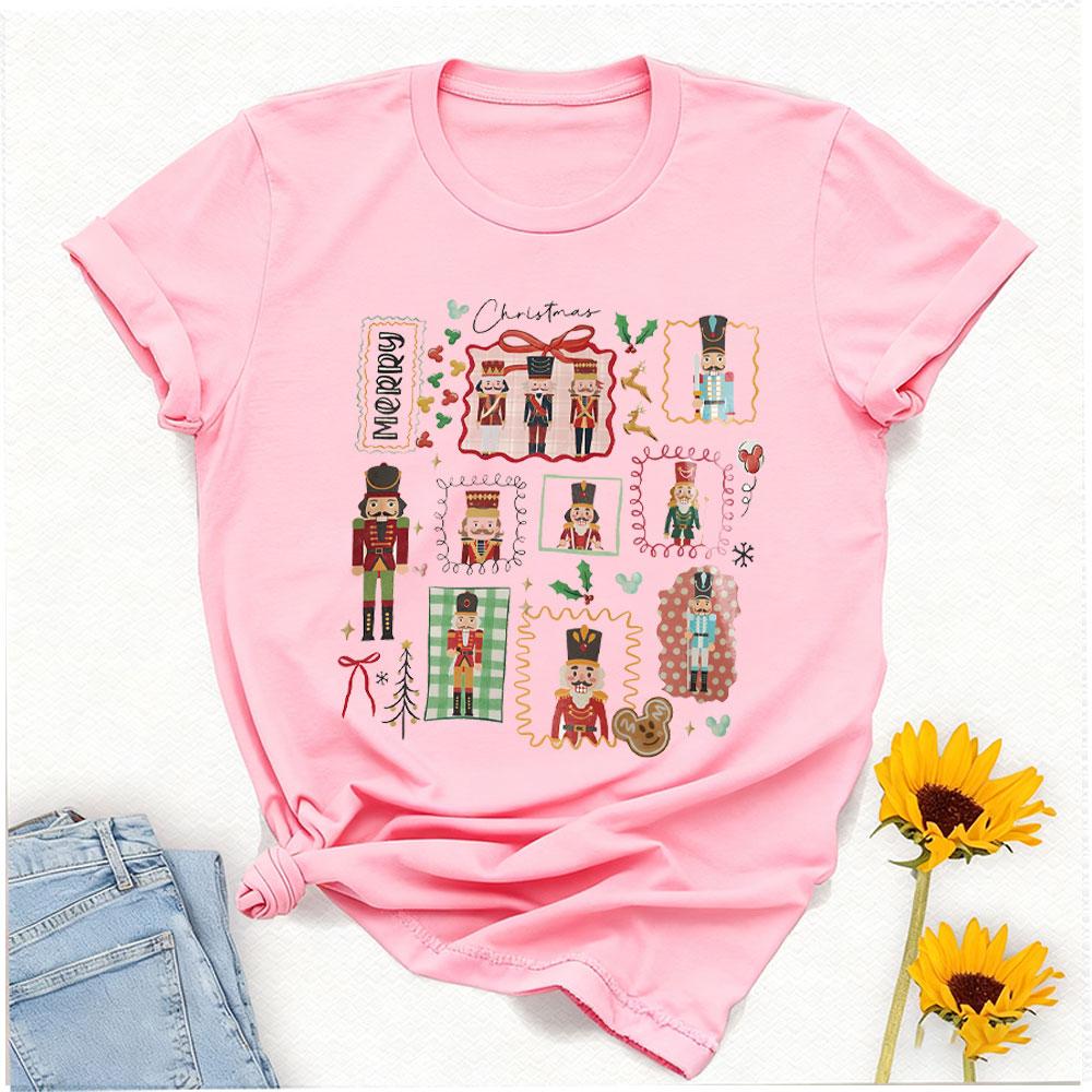 Coquette Christmas Nutcracker Shirt High Quality Cotton Lovely Fashion Hipster Girl Commuter Graphic Tshirts Women Men Tshirts
