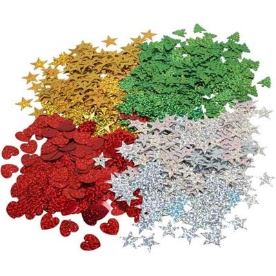 Assortment of Christmas Confetti - 15 Mm - Holographic - 80 G - Mixed