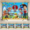 Paw Patrol Birthday Decorations Party Supplies Customized Number Backdrop Photography Background Baby Shower Photo Studio Props