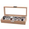 3/6 Grid Slot Watches Case Wooden Glass Watch Box Display Jewelry Metal Lock Organizer Wooden Watch Storage Box
