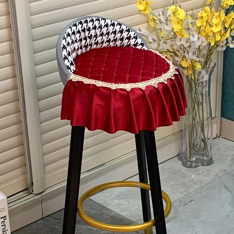 Round Chair Cover Round Backrest Elastic Armor Force Is Fixed-hair Belt, Low Back Bar Stool, Shangli Bar Chair Table Thickened