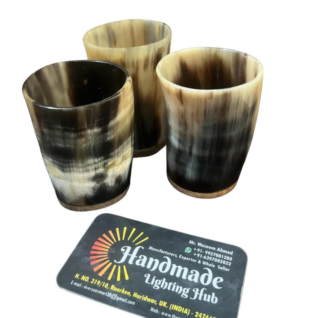 Personalisiertes Wikinger Ochsenhorn Becher Set Trinkhorn Schnapsgläser, Echte Mittelalterliche Hornbecher, Handwerkliche Handarbeit, Ethisch Beschafft