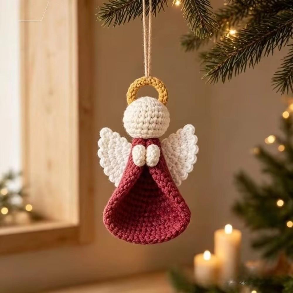 Cute Angel Doll Craft Making Kit Wings Girl Knitted Angel Pendant Crochet Angel DIY Kit Xmas Gift
