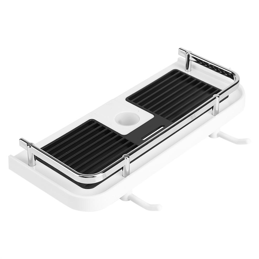 Black White Shower Storage Shelf ABS Shower Rod Storage Shelf  Bathroom Bathtub Dormitory Shower