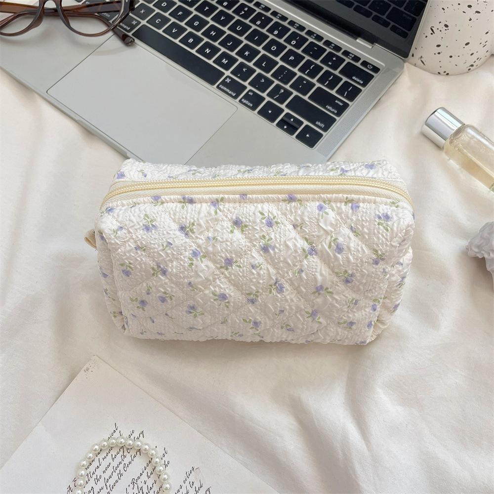 Roze Bloem Vrouwen Schattige Make-up Tas Reis Organizer Cosmetica Munten Handtas Pouch Meisjes Schattig Cartoon Vierkant Rits Cosmetische Tassen