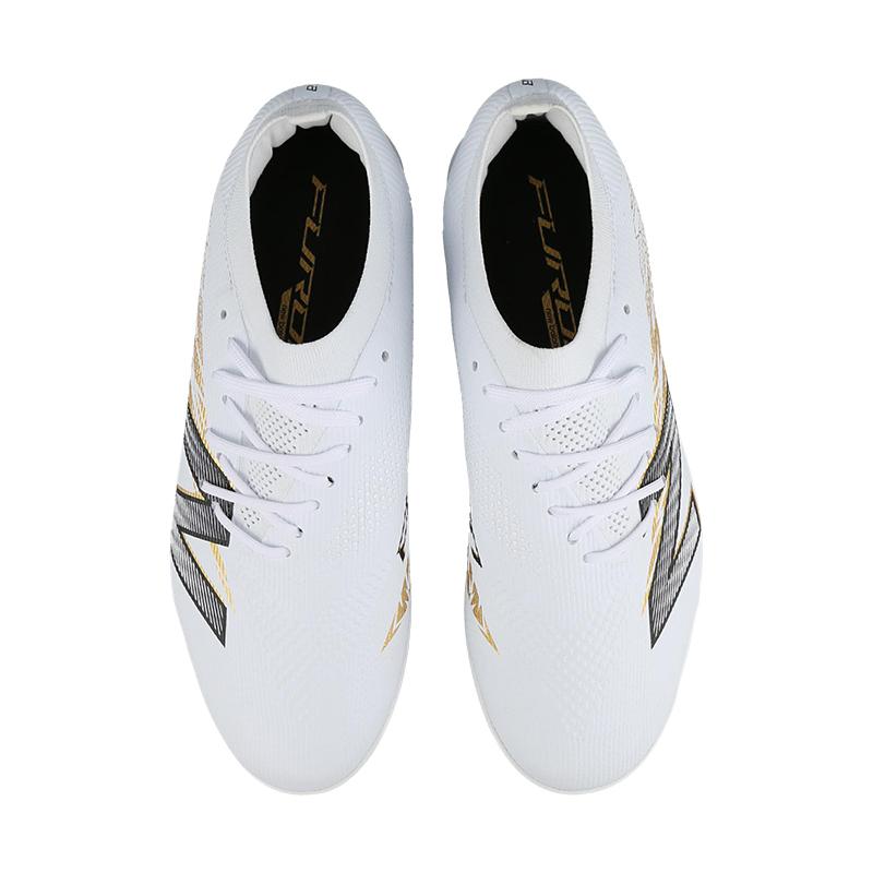 New Balance Furon V8 Comfortable Simple TF (Rubber Studs) Durable Breathable Fit Soccer Shoes Unisex Soccer Shoes White Platinum Black SF1TWG8