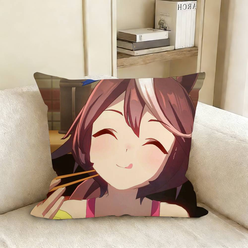 

TTokai Teio UUmaMusume Pretty Derby Pillow Case Living Room Sofa Cushion Cover Suitable For Home Bedroom Room Decoration 30X30cm