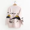 GMXIA Maglioni larghi con scollo a V a maniche lunghe autunno inverno stampa tinta unita moda casual da donna