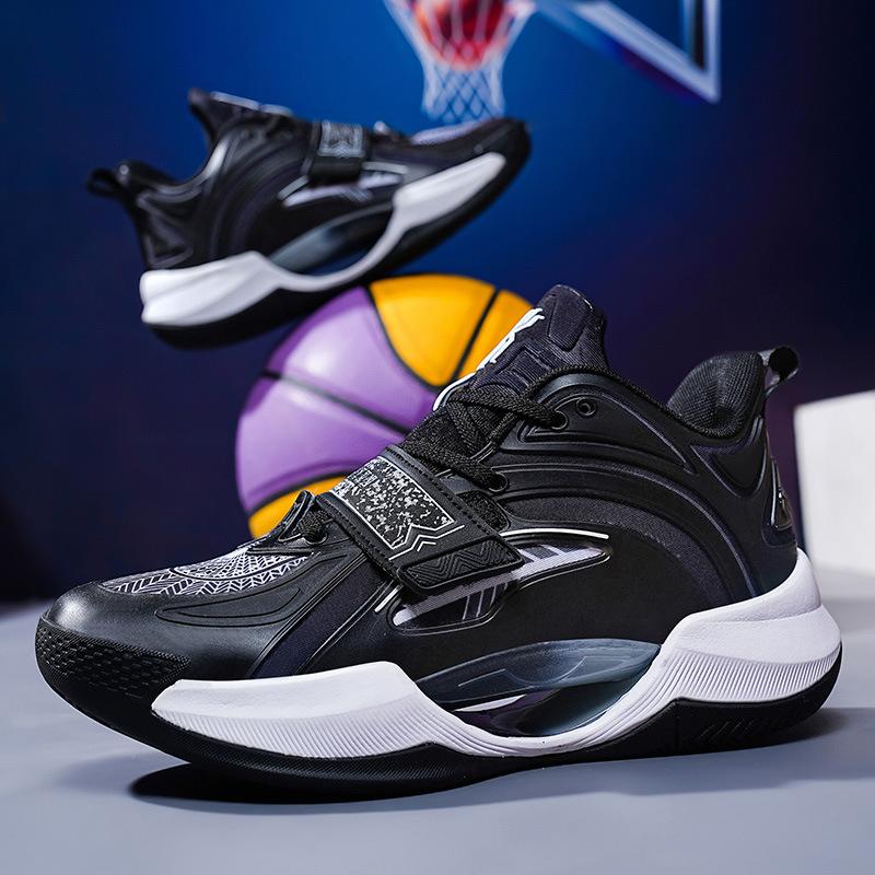 Popular Luminous Basketball Shoes Men's Actual Combat Shoes Non-slip Training Shoes Spot Youth Leather Wear-resistant Outdoor Sports Shoes