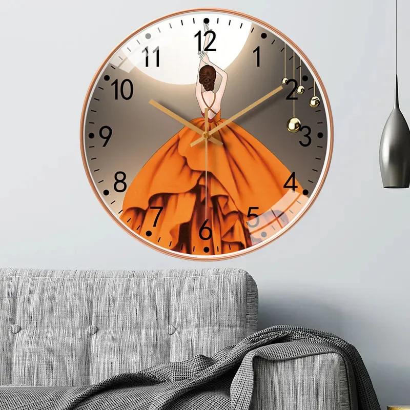 8 Inch Silent Wall Clock Living Room Home Punch-free Modern Simple Creative Net Red Clock Silent Bedroom Quartz Clock