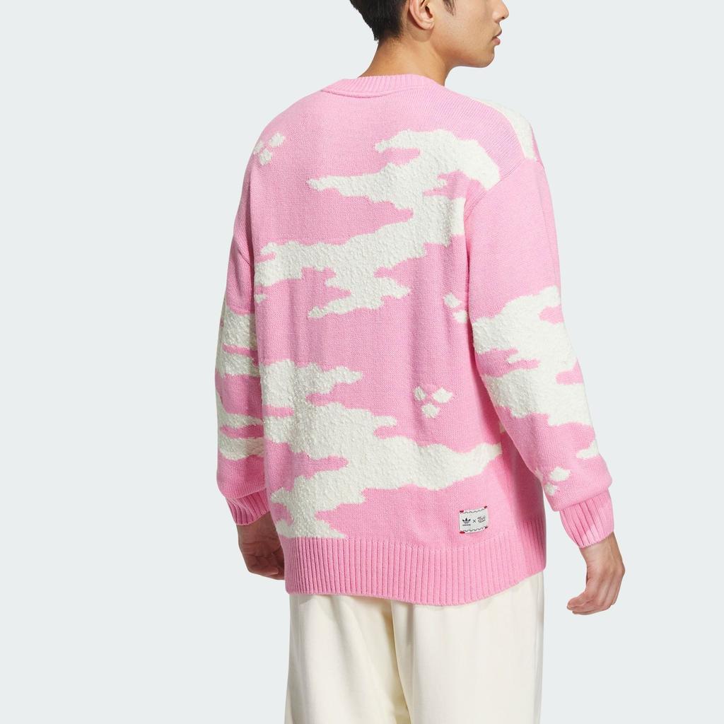 Adidas Originals Feifei Ruan Kolaborace Fw23 Svetr s grafikou loga na hrudi Unisex Top Růžový JE9188