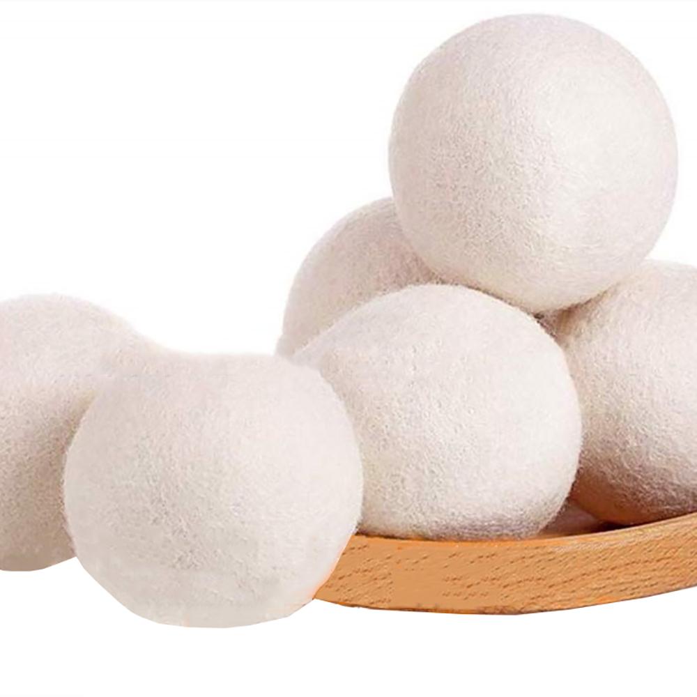6Pcs 7cm Wool Dryer Balls Laundry Cleaning Ball Clothes Natural Fabric Softener
