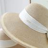 French bow elegant straw hat women's spring summer eaves sun hat beach vacation face hat