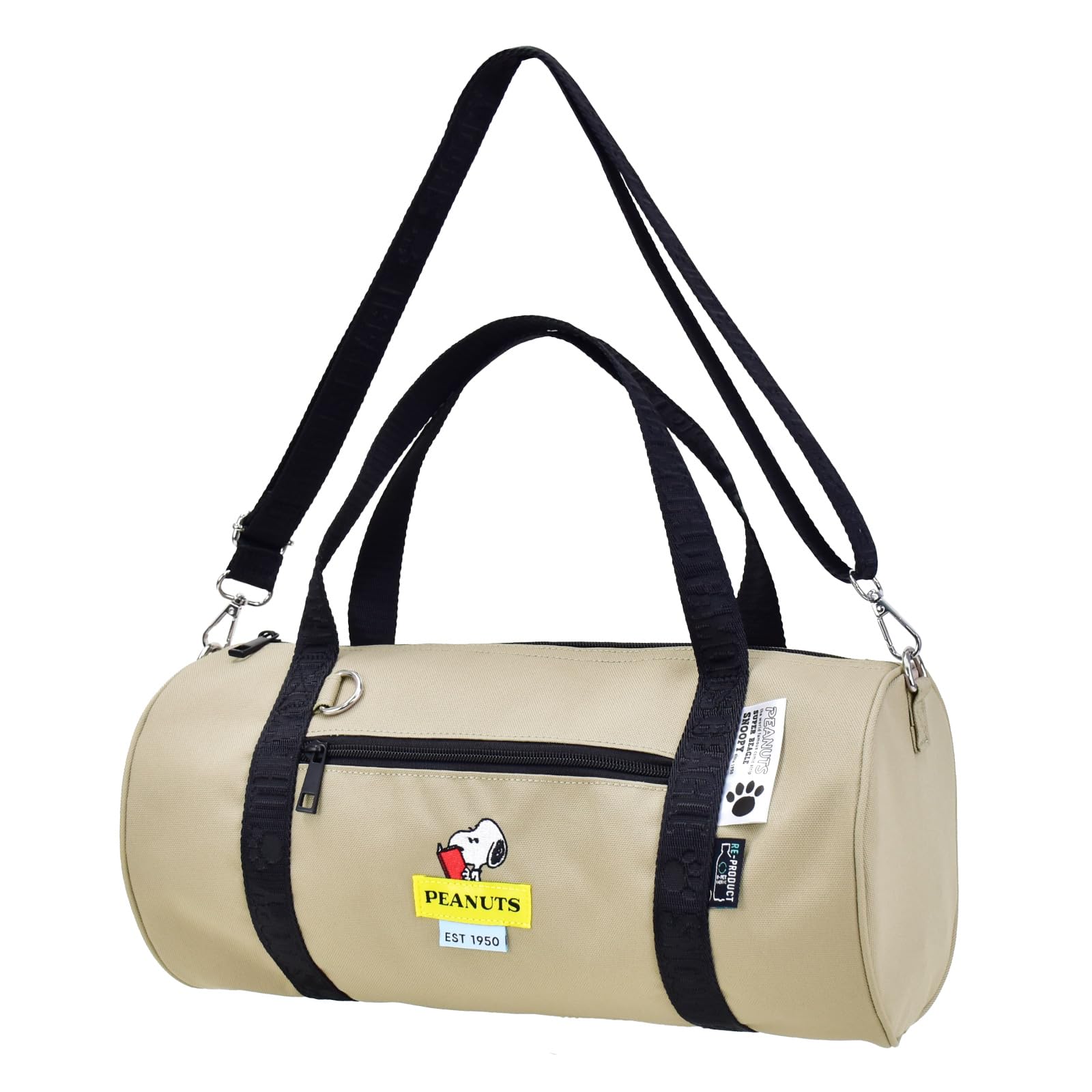 

Roll Boston with Shoulder Snoopy Peanuts Shoulder Bag Mini Roll Boston Bag 2way Water Repellent 10L Crossbody snoopy0463 1 cm Beige [Marimocraft]