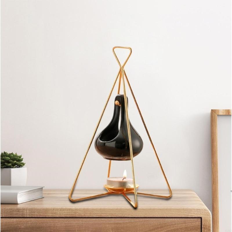 62KD Aromaic Wax Melter with Metal Stand Ceramic Holder for Home and Office Relaxation Tealight Wax Warmer