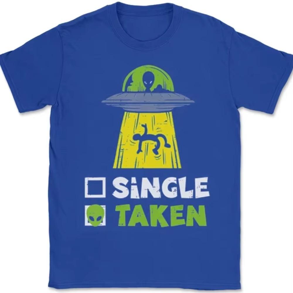 Funny Alien Ufo Single Taken Checkbox Graphic Tshirt Unisex Unisex Sci Fi Soft Cotton Short Sleeve Daily Casual Street Tops