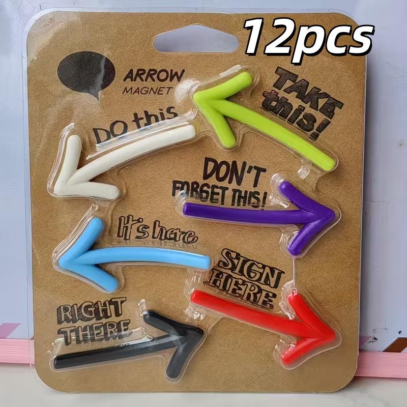 

12pcs Colorful 3D Arrow Magnets for Organizing, Photo Display & Decor (Fridge/Whiteboard)
