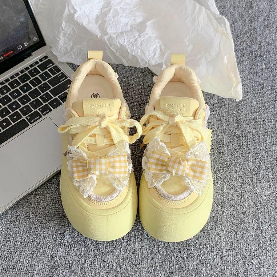 Spring little white shoes women's ugly cute big head shoes new versatile campus style sports and leisure board shoes
