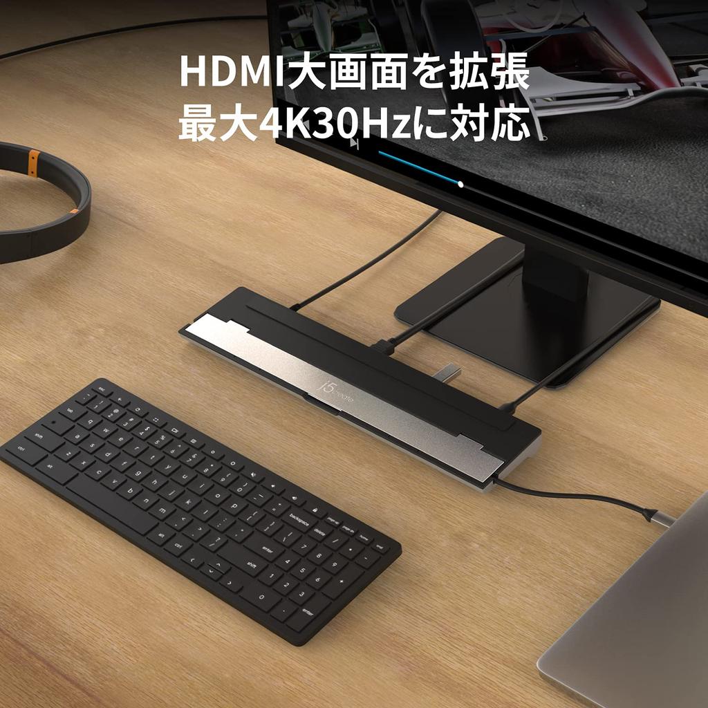 j5create USB-C 4K HDMI Docking Station (9-in-1) 4K HDMI 5Gbps USB-A x3 Card Reader PD 100W Gigabit Ethernet Combo Audio Jack for MacBook/Windows USB-C