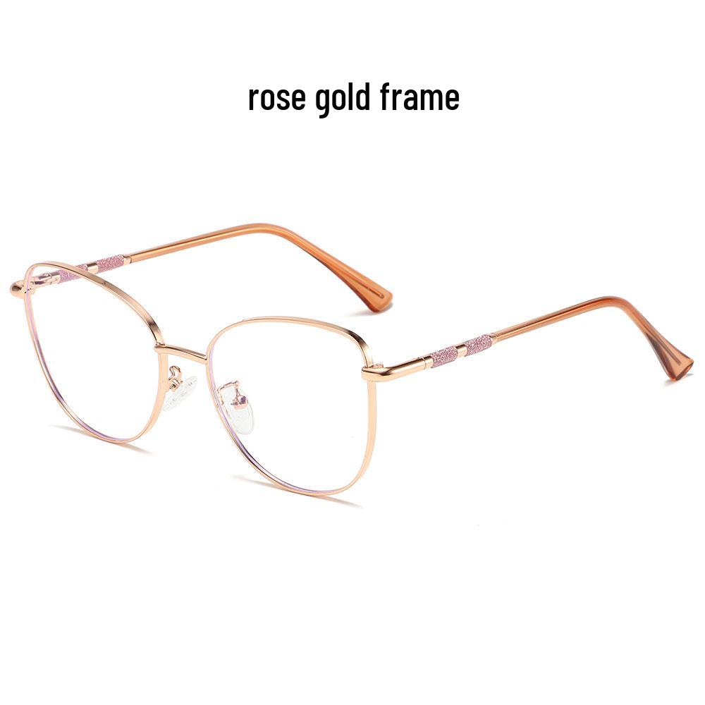 Retro Cat Eye Blue Light Blocking Glasses for Women with Photochromic Lenses & Spring Metal Legs